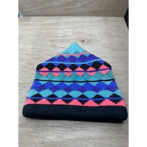 Vintage Handmade Top Notch Knits Wool USA Beanie Hat 80's Retro Ski